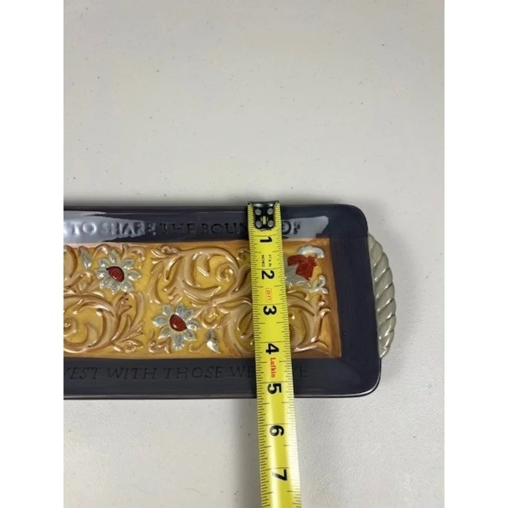 Amscan Harvest Sentiment‎ Ceramic Serving Kitchen Trinket Wall Hanging Tray